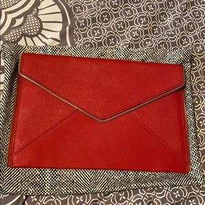 Rebecca minkoff clutch with gold zipper detail